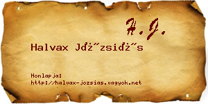 Halvax Józsiás névjegykártya
